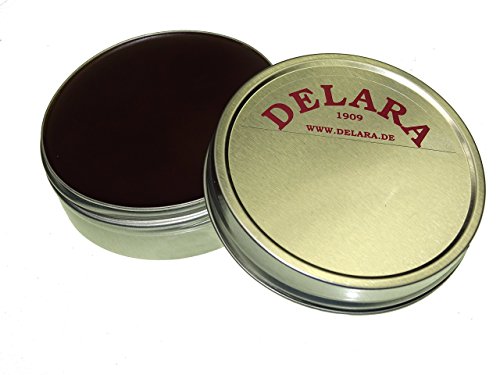 DELARA Hochwertiger Pflegebalsam für Leder mit Jojoba und Bienenwachs - schützt Glattleder wirksam vor Austrocknung und Oxidation, 100 ml Dose - Made in Germany